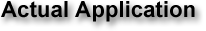 Actual Application