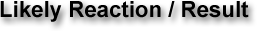 Likely Reaction/Result