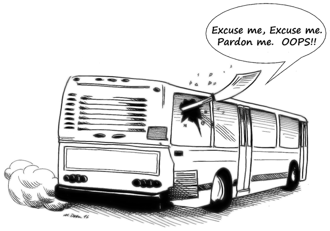 Japanese naginata on a bus