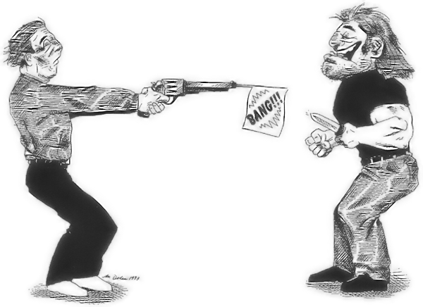 Plastic gun vs. knife