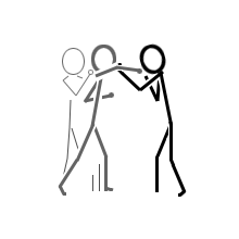 Puncher Advancing, Defender Blocking